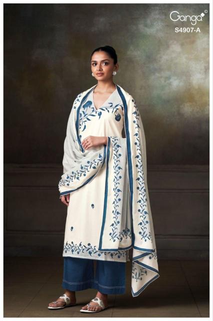 Ganga sancia 4907 floral print dress materials from wholesalers